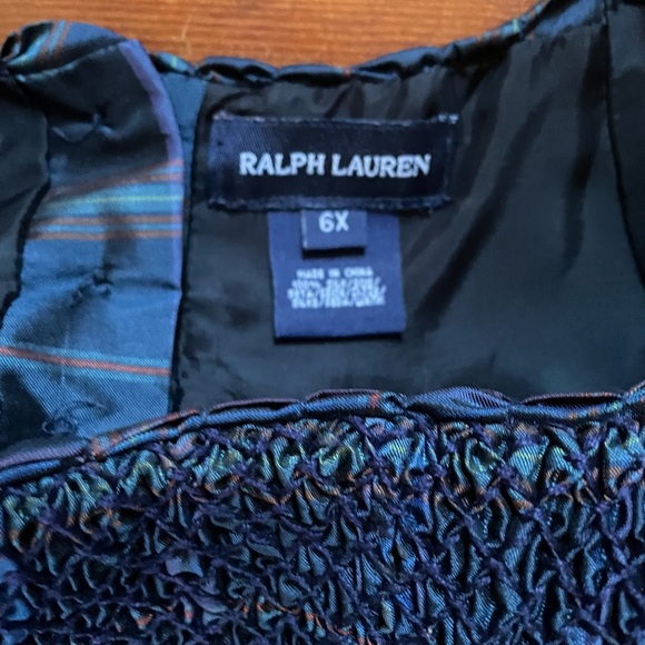 Ralph Lauren silk taffeta smocked holiday dress 6 - Picture 6 of 10